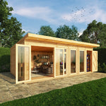 6m x 4m(D) Insulated Garden Room with Side Shed - Rogey