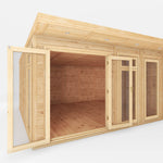 6m x 4m(D) Insulated Garden Room with Side Shed - Rogey