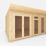 6m x 4m(D) Insulated Garden Room with Side Shed - Rogey