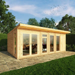 6m x 4m(D) Insulated Garden Room with Side Shed - Rogey