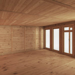 6m x 4m(D) Insulated Garden Room with Side Shed - Rogey