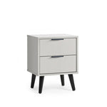 Alba 2 Drawer Bedside - Silk Grey - Rogey