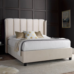 Aurora Warmstone Velvet Ottoman Bed Double - Rogey