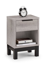 Bali 1 Drawer Bedside - Grey Oak - Rogey
