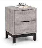 Bali 2 Drawer Bedside - Grey Oak - Rogey