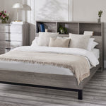 Bali Bookcase Headboard Bed 135cm - Grey Oak - Rogey