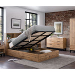 Bali Ottoman Storage 150cm King Bed - Light Oak - Rogey