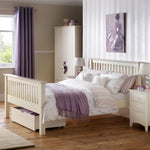 Barcelona White Low Footend 135cm Double Bed - Rogey