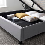 Brandon Grey Fabric Ottoman Bed Double - Rogey