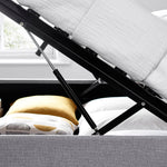 Brandon Grey Fabric Ottoman Bed Double - Rogey