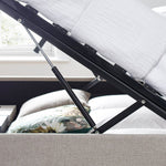 Brandon Oatmeal Fabric Ottoman Bed Double - Rogey