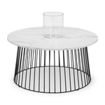 Broadway Round Coffee Table - White Marble - Rogey