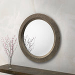 Cadence Large Round Pewter Wall Mirror - Rogey