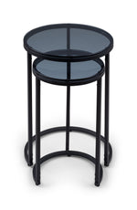 Chicago Round Nesting Side Tables Smoked Glass - Rogey