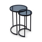 Chicago Round Nesting Side Tables Smoked Glass - Rogey