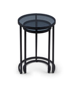 Chicago Round Nesting Side Tables Smoked Glass - Rogey