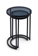 Chicago Round Nesting Side Tables Smoked Glass - Rogey