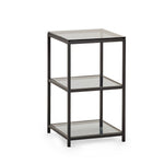 Chicago Tall Narrow Side Table Smoked Glass - Rogey