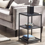Chicago Tall Narrow Side Table Smoked Glass - Rogey