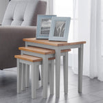 Cleo Nest Of Tables 2 Tone Grey & Oak - Rogey