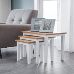 Cleo Nest Of Tables - White / Natural Oak - Rogey