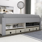 Fabio Grey and White Wooden Bed Double - Rogey