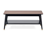 Findlay Coffee Table With Shelf - Walnut & Black - Rogey