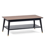 Findlay Coffee Table With Shelf - Walnut & Black - Rogey