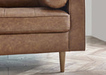 Henley 2 Seater Sofa - Brown Faux Leather - Rogey