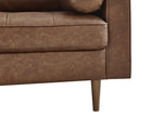 Henley 2 Seater Sofa - Brown Faux Leather - Rogey