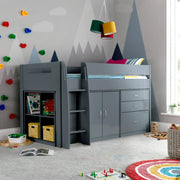 Lacy Grey Storage Mid Sleeper Single - Rogey