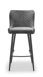 Luxe Velvet Bar Stool - Grey - Rogey