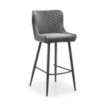 Luxe Velvet Bar Stool - Grey - Rogey