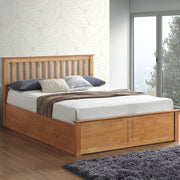 Malmo Oak Wooden Ottoman Bed Double - Rogey
