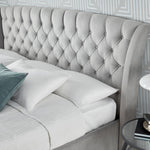 Newton Grey Velvet 4 Drawer Storage Bed Double - Rogey