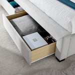 Newton Grey Velvet 4 Drawer Storage Bed Double - Rogey