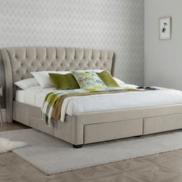 Newton Warmstone Velvet 4 Drawer Storage Bed Double - Rogey