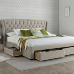 Newton Warmstone Velvet 4 Drawer Storage Bed King - Rogey