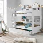 Oliver White Storage Bunk Bed Single - Rogey