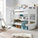 Oliver White Storage Bunk Bed Single - Rogey