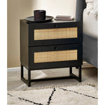 Padstow 2 Drawer Bedside - Black - Rogey