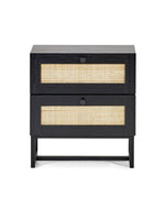 Padstow 2 Drawer Bedside - Black - Rogey
