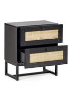 Padstow 2 Drawer Bedside - Black - Rogey