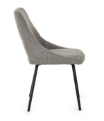 Set Of 2 Iris Boucle Dining Chairs - Grey - Rogey