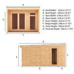 Sherwood Cresswell 3m x 4m Insulated Garden Room - (UPVC Windows & Doors) - Oak - Rogey