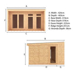 Sherwood Cresswell 4m x 3m Insulated Garden Room - (UPVC Windows & Doors) - Oak - Rogey