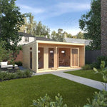 Sherwood Cresswell 5m x 3m Insulated Garden Room - (UPVC Windows & Doors) - Oak - Rogey