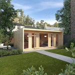 Sherwood Cresswell 6m x 3m Insulated Garden Room - (UPVC Windows & Doors) - Oak - Rogey