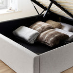 Wilson Grey Fabric Ottoman Bed King - Rogey