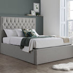 Wilson Grey Fabric Ottoman Bed King - Rogey
